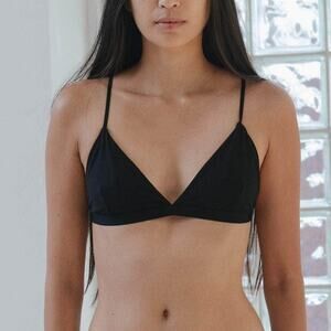 Baserange Mississippi Triangle Bra Black Medium NWT Bamboo Elastane